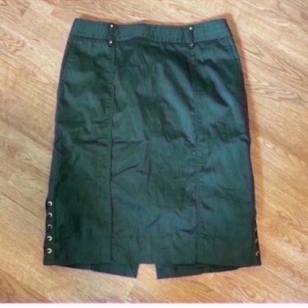 White House Black Market Green Pencil Skirt with Slit